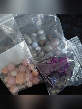 Assorted Pink, Gray and Purple Bead Mix for Jewelry Making, Plastics